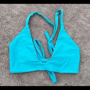 New Reversible Blue Teal / Orange Tropical Pattern